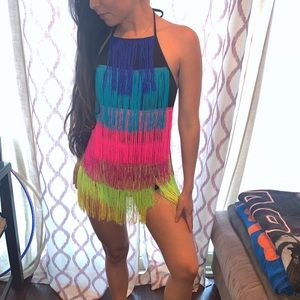 PLT colorful fringe jumpsuit